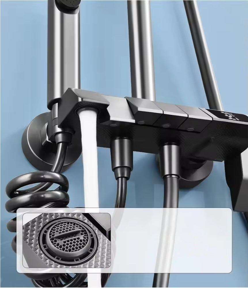 Sprchový set s digitálnym displejom 4 v 1