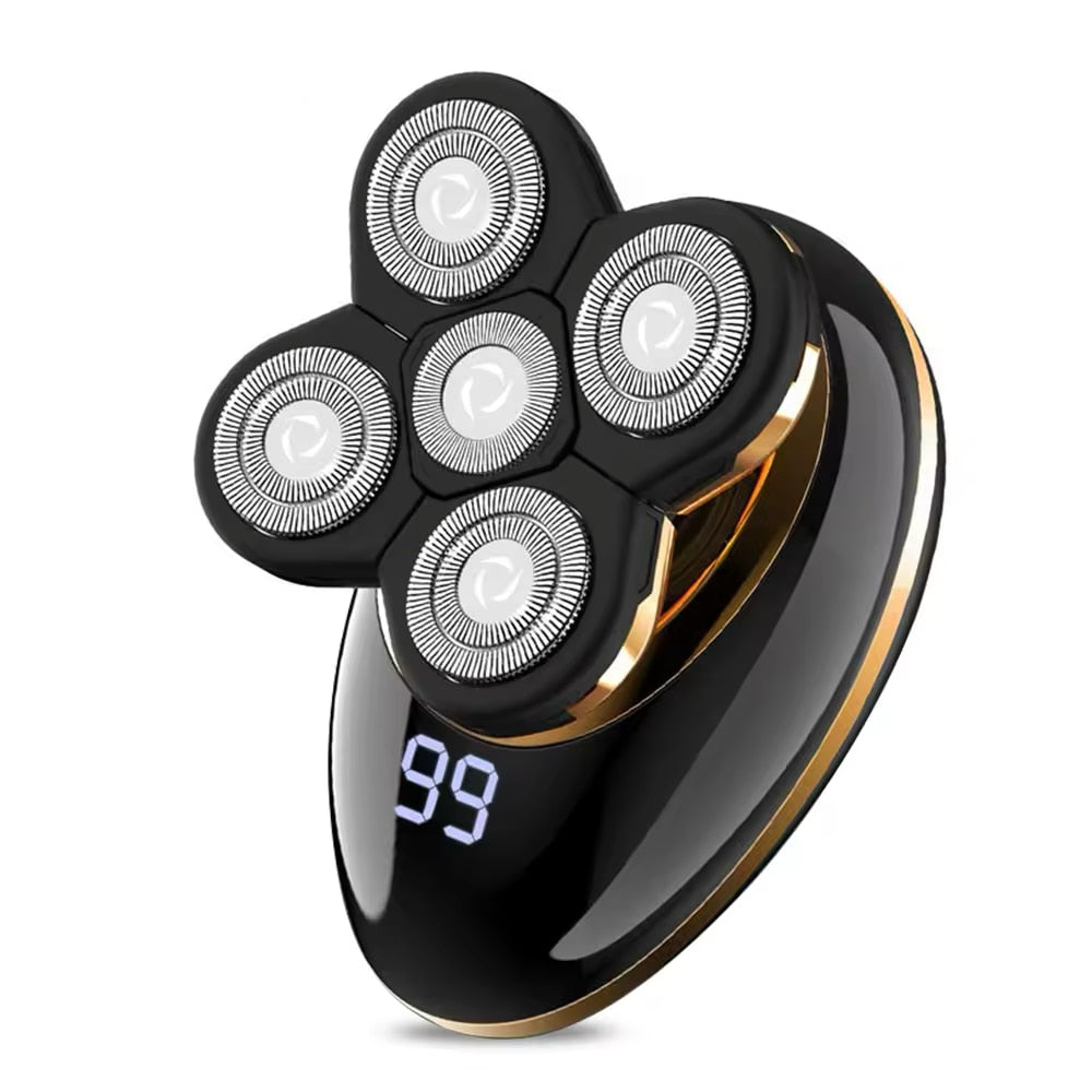 Bezdrôtový vodeodolný pánsky holiaci strojček a zastrihávač 5 v 1