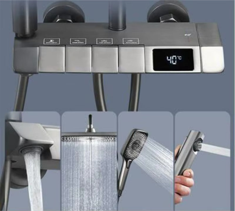 Sprchový set s digitálnym displejom 4 v 1