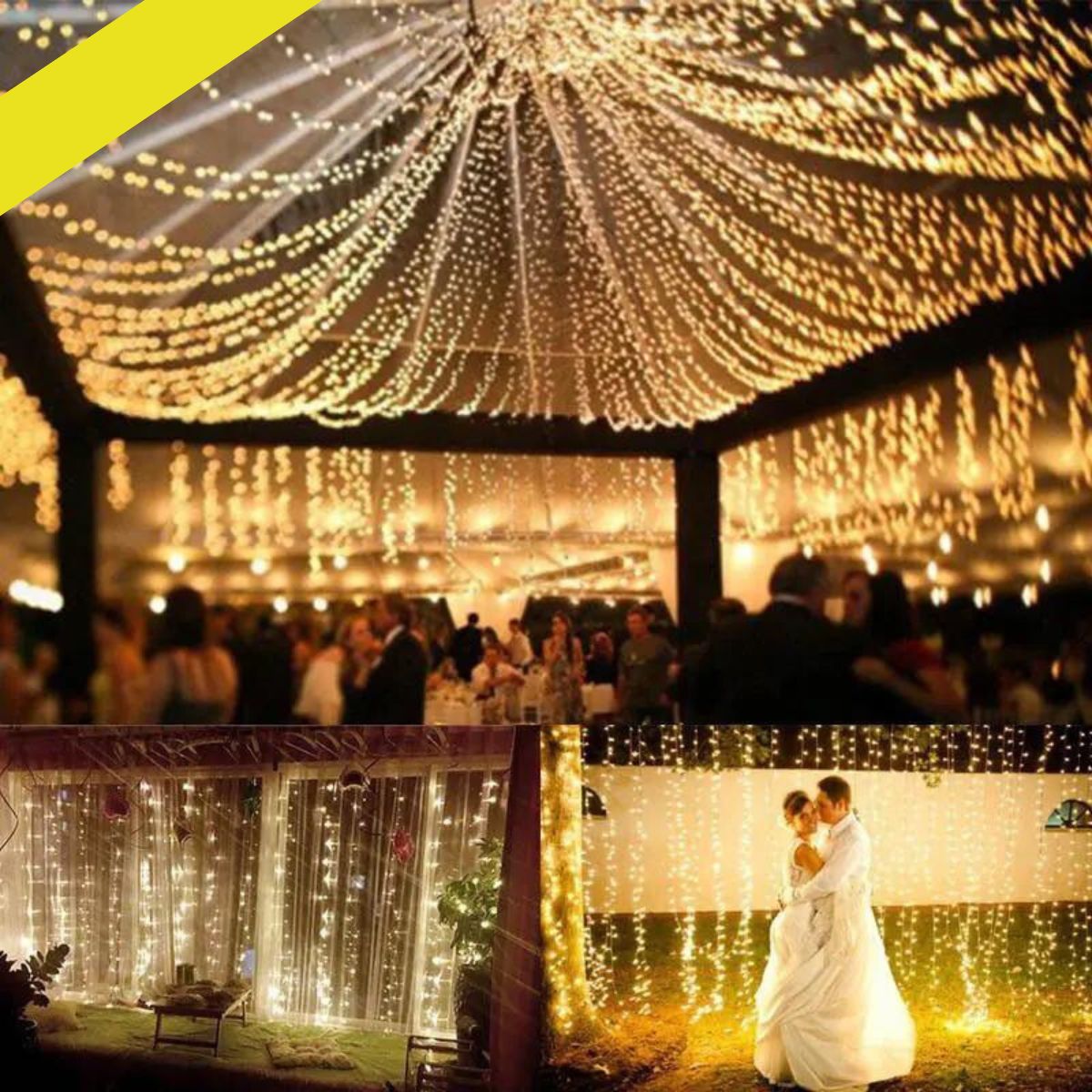 LED Svetelný záves 3x3m