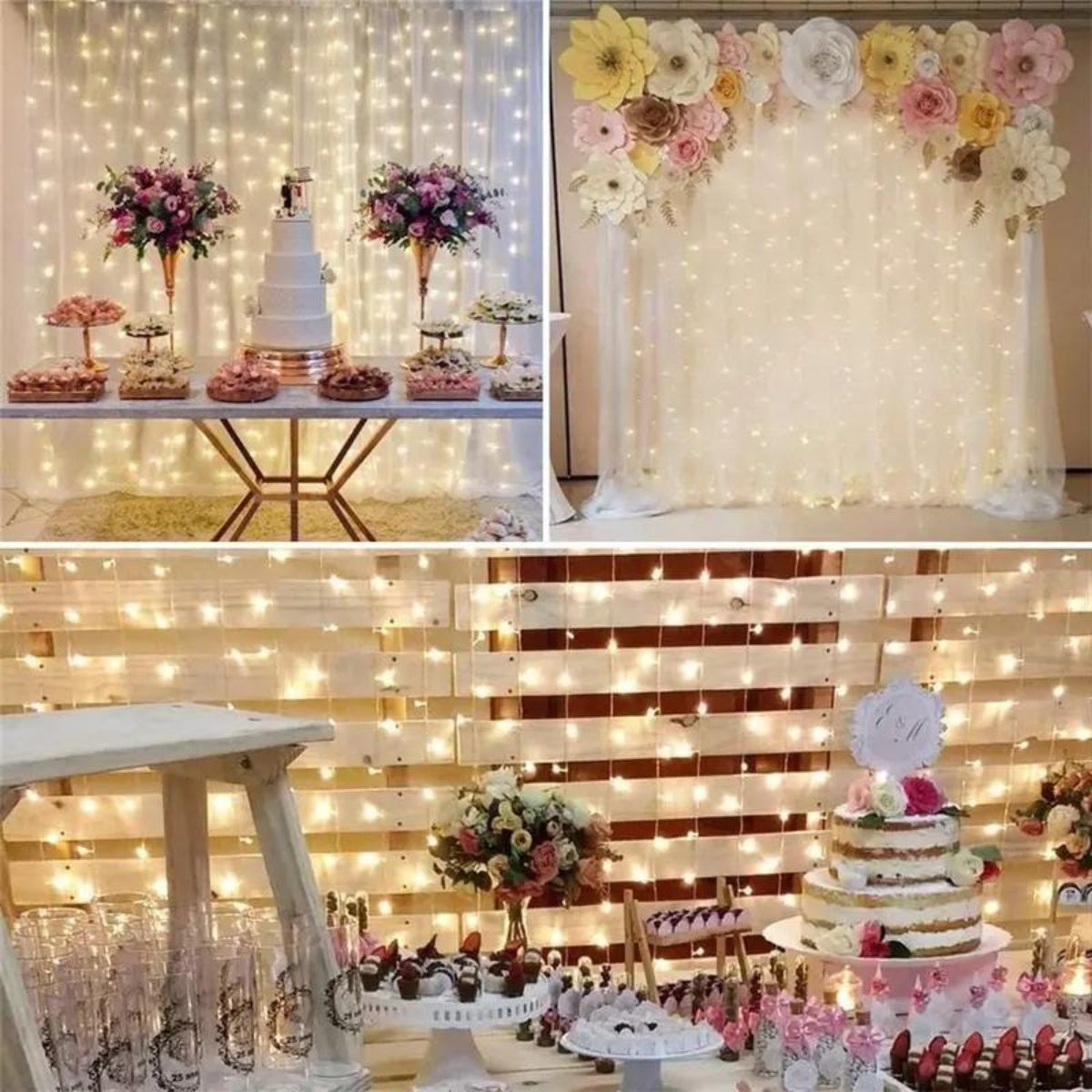 LED Svetelný záves 3x3m