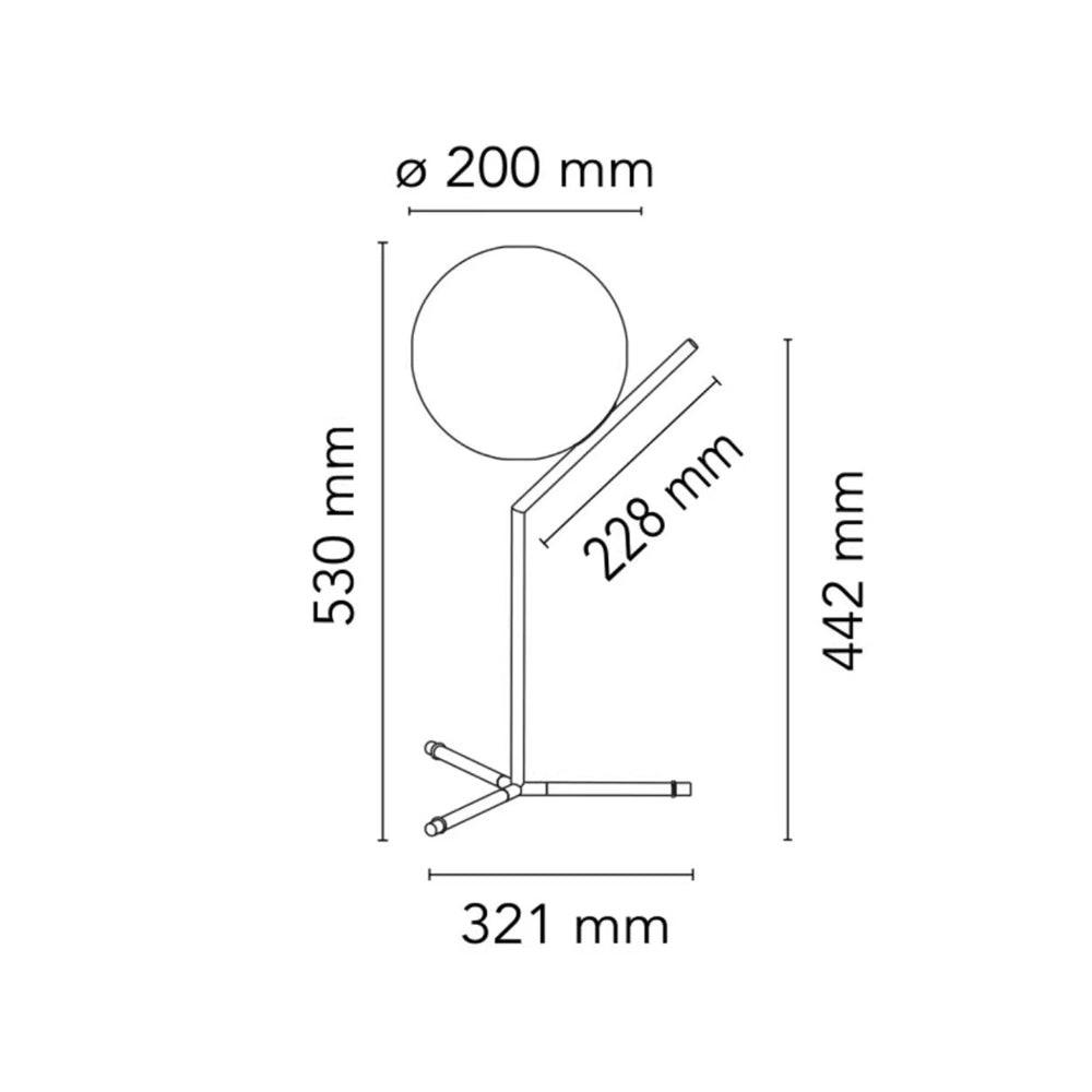 Dizajnová stolná lampa Alaris, sklo, kov