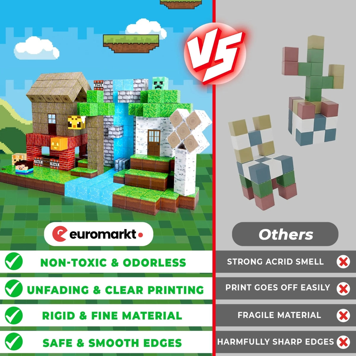 MAGNECRAFT Magnetic Blocks FOREST LIFE – 100 ks magnetických stavebných kociek STEM hračka pre deti od 3 rokov