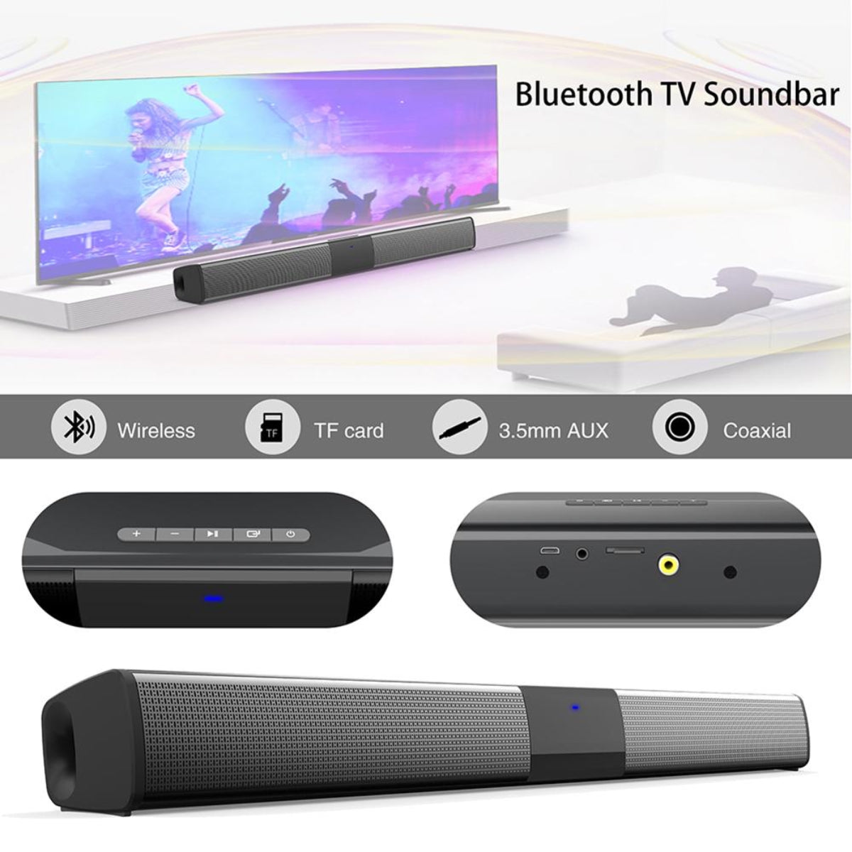 SonicLine 4.0 Bluetooth soundbar – 55 cm, 4 reproduktory, priestorový zvuk