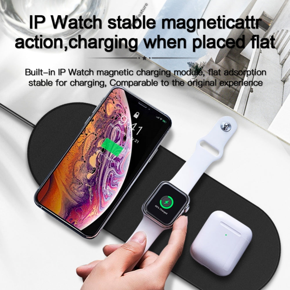 Bezdrôtová nabíjačka 3v1 pre mobilný telefón, slúchadlá a hodinky