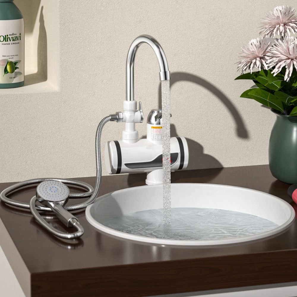 Vodovodná batéria a sprcha so zabudovaným ohrievačom