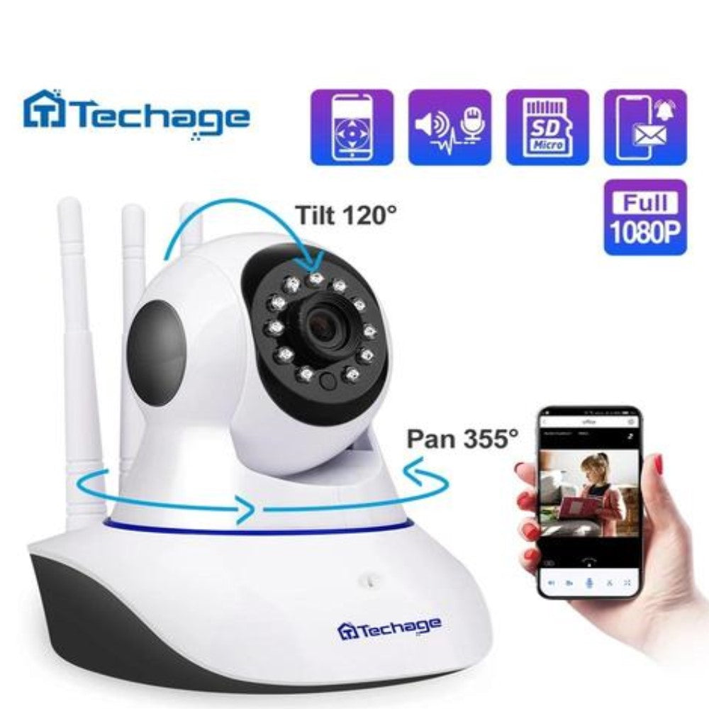 Bezdrôtová 360° otočná kamera s nahrávaním zvuku a nočným záznamom