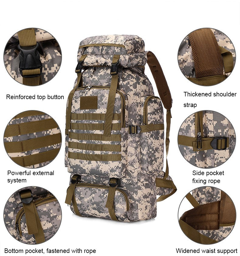 Taktický batoh na turistiku, objem 80l