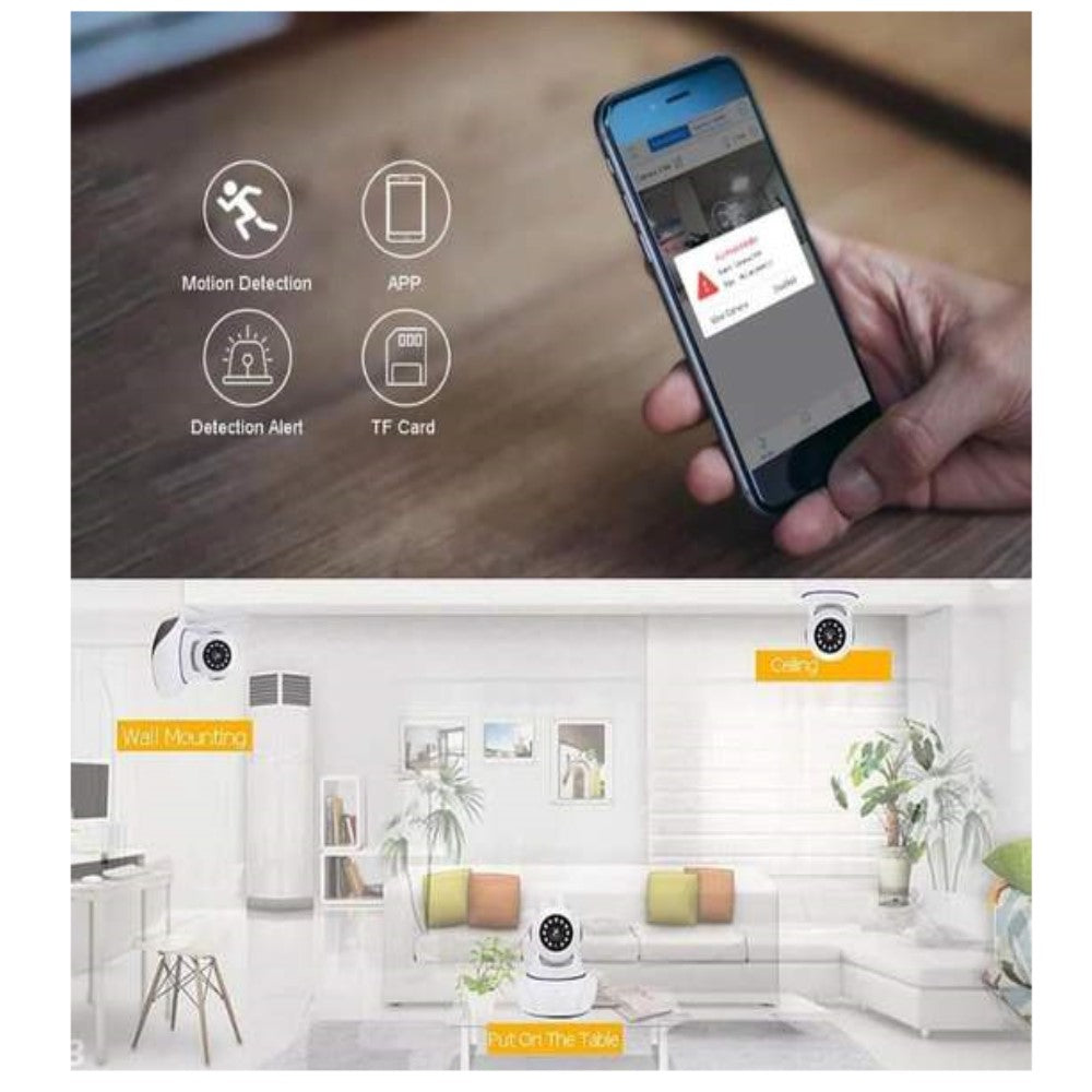 Bezdrôtová 360° otočná kamera s nahrávaním zvuku a nočným záznamom