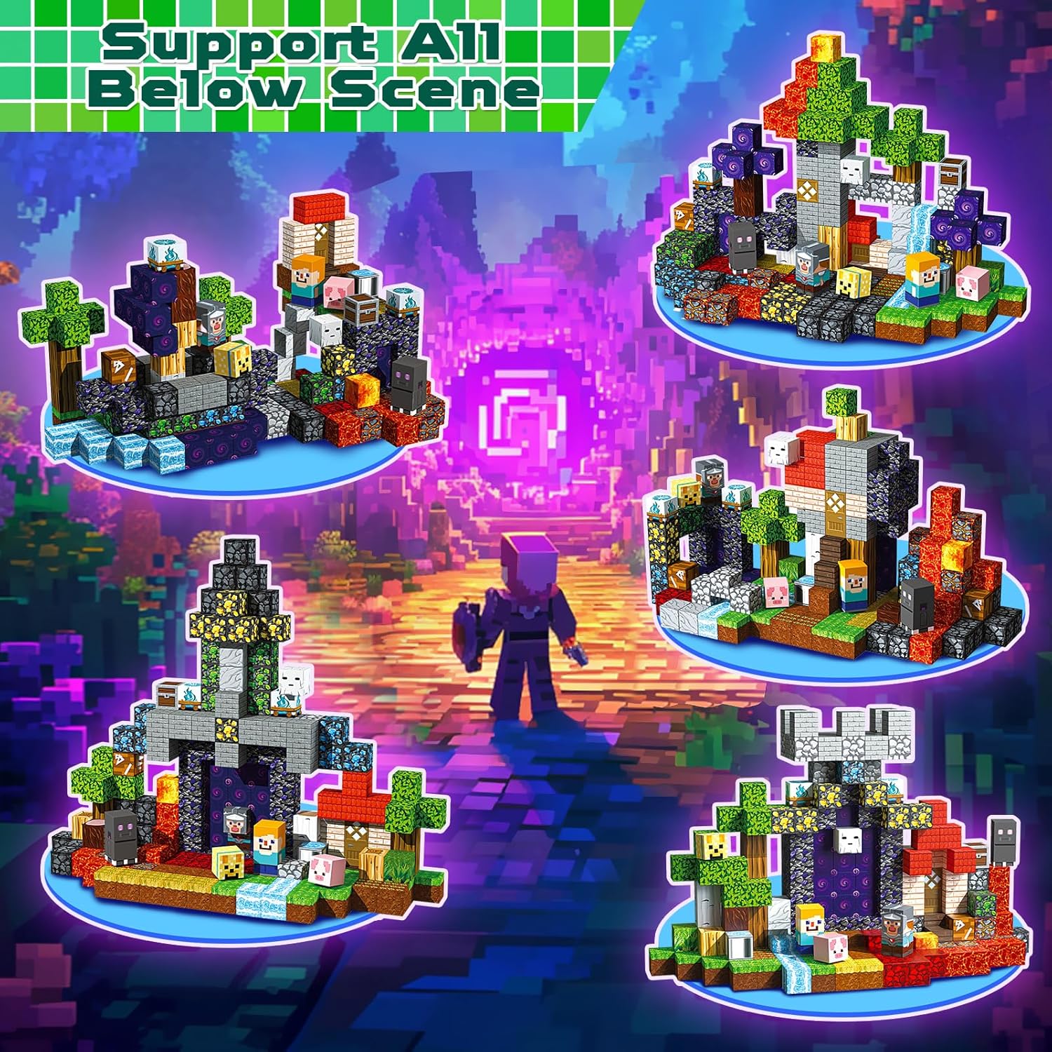 MAGNECRAFT Magnetic Blocks – 200 ks magnetických stavebných kociek STEM hračka pre deti od 3 rokov