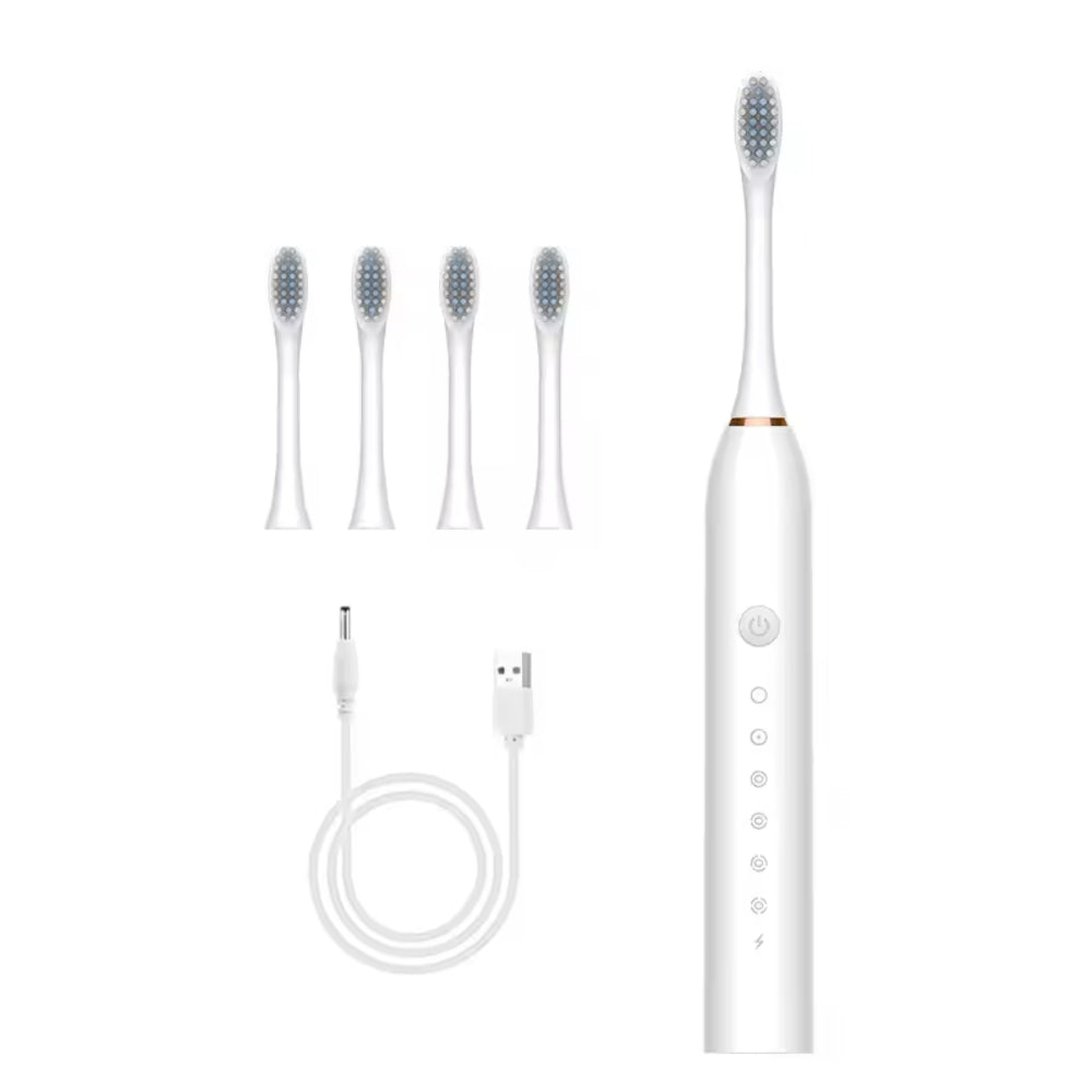 Elektrická zubná kefka so vstavaným časovačom, 4 prídavnými hlavicami, stojanom a puzdrom