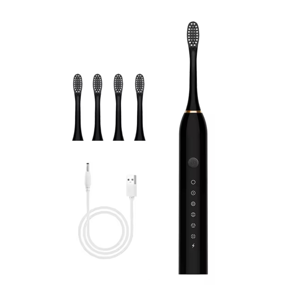 Elektrická zubná kefka so vstavaným časovačom, 4 prídavnými hlavicami, stojanom a puzdrom