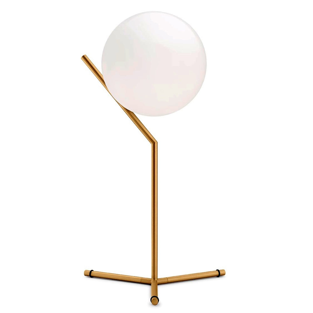 Dizajnová stolná lampa Alaris, sklo, kov