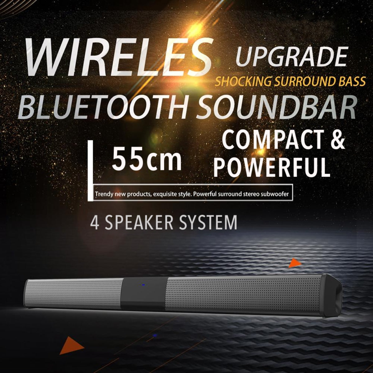 SonicLine 4.0 Bluetooth soundbar – 55 cm, 4 reproduktory, priestorový zvuk